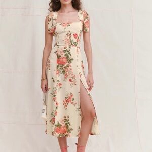 Reformation White Floral Dress size 4